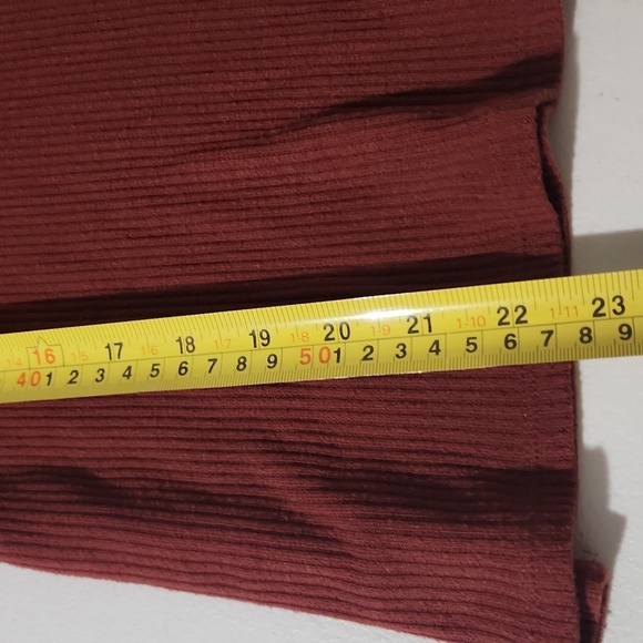 Faherty Sweater Womens Ribbed  Turtleneck Large Rust Brown Y2K - Picture 7 of 9